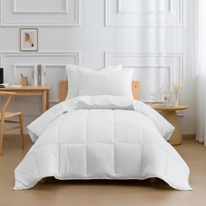 HIG 3pc White Twin/Twin XL Bedding Comforter Set Duvet Insert Blanket