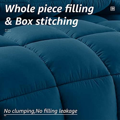 HYLEORY All Season Twin Size Bed Comforter - Cooling Down Alternative Quilted Duvet Insert with Corner Tabs - Winter Warm - Machine Washable - Teal