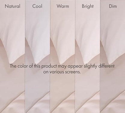 RUVANTI 100% Cotton Split King Sheets, Percale Sheets Set, Soft Peach
