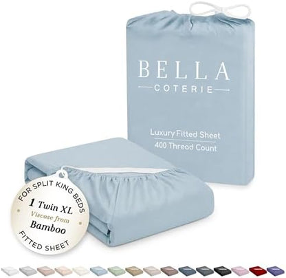 Bella Coterie | Luxury Bamboo Viscose Split King Size Fitted Sheet Only