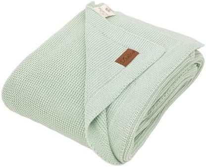 Dalisa Alina GOTS Organic Cotton Throw Blanket, Sage, 50x60 in