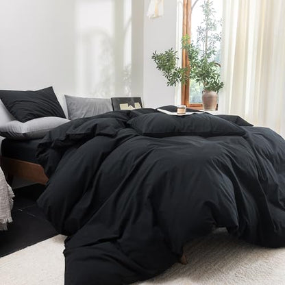 FOSSA Duvet Cover Set 100% Washed Cotton Linen Feel Oversized King Plus
