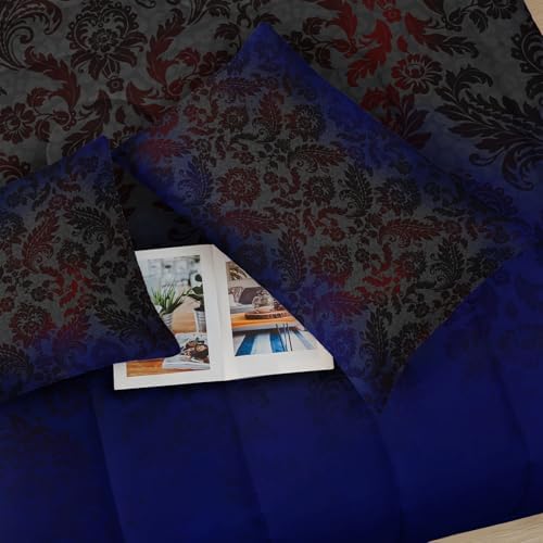 Paisley Floral Comforter Twin Size,Gothic Kids Comforter Set,3Pcs Bedding Set Printed Comforter with 2 Pillowcases,Down Alternative,Soft and Lightweight,for All Seasons