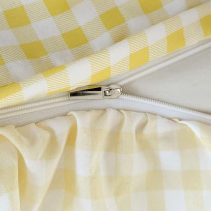 NSNLGSGC Yellow Gingham Ruffle Twin Duvet Cover