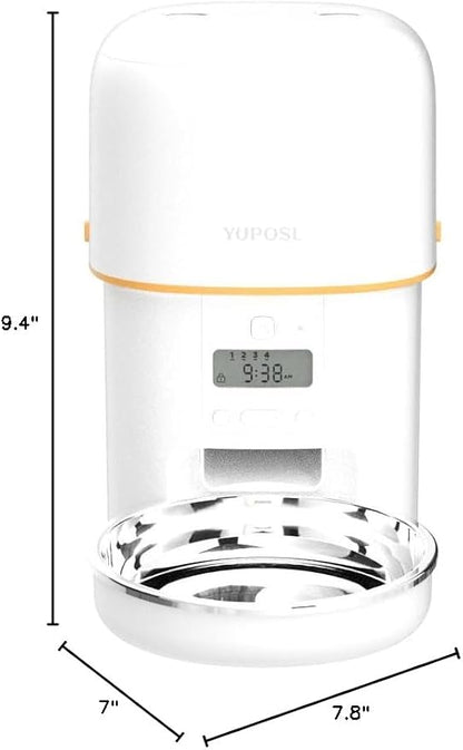 Yuposl Automatic Cat Feeders - 2L Cat Food Dispenser Easy to Use, Timed Automatic Pet Feeder with Over 180-day Battery Life, 1-6 Meals Dry Food Programmable Portion Control Also for Dogs