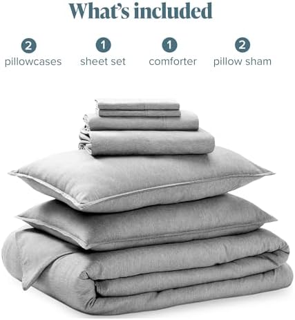 Bare Home Bed-in-A-Bag 7 Piece Set (Cal King, Heathered Charcoal)