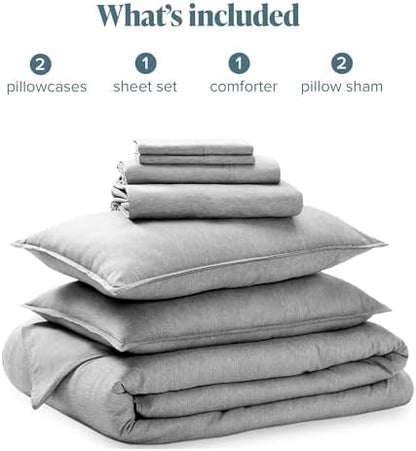 Bare Home Bed-in-A-Bag 7 Piece Set (Cal King, Heathered Charcoal)
