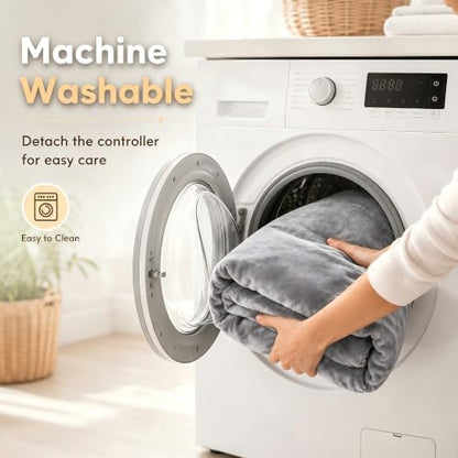 Electric Heated Blanket Full Size 72"x84",Light Grey