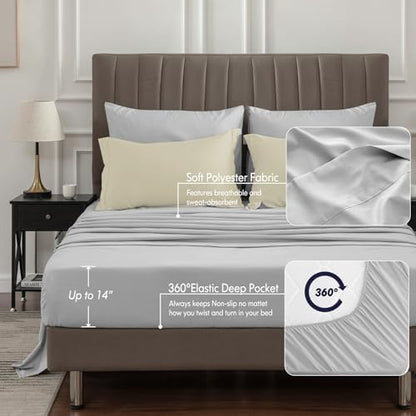 BEDELITE Twin XL Comforter Set 5 Pieces, Reversible Oatmeal Bed in A Bag