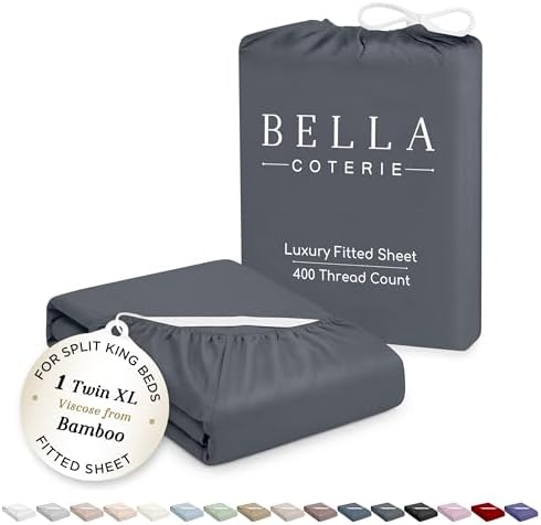 Bella Coterie | Luxury Bamboo Viscose Split King Size Fitted Sheet Only