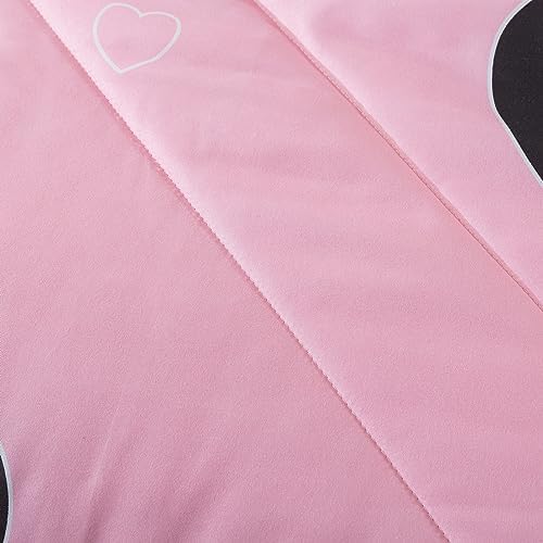 Caressma Pink Comforter Set Queen Size Black Heart Set 3pcs with Pillowsham