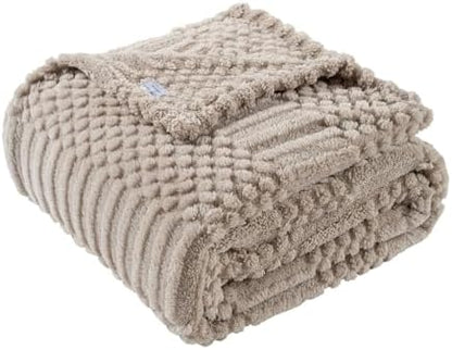 60x80 Inch Brown Twin Blanket - Soft & Fluffy Fleece, Neutral Tan Color, Cute & Aesthetic, Perfect for Sofa, Couch, Chair, Bed, Living Room & Bedroom, All-Season Use, Plush & Cozy Decorative Blanket
