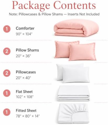 weigelia Pink King Comforter Set with Sheets - 7 Pieces Bed in a Bag King