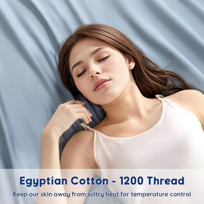 SONORO KATE 100% Egyptian Cotton Sheets,1200 Series,Cal King Size