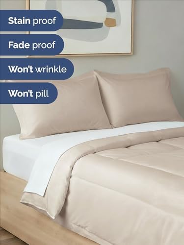 King Comforter Set - Wheat Bedding for All Seasons - Soft 3 Piece Bed Set