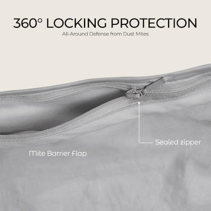 FAUNNA 100% Cotton Duvet Cover Dust Mite Bed Bug Comforter Protector, Queen