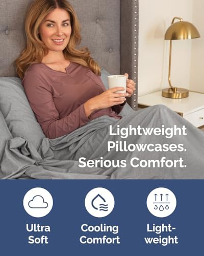 King Standard Pillow Cases Set of 10 - Pillowcase Covers - Heathered Grey