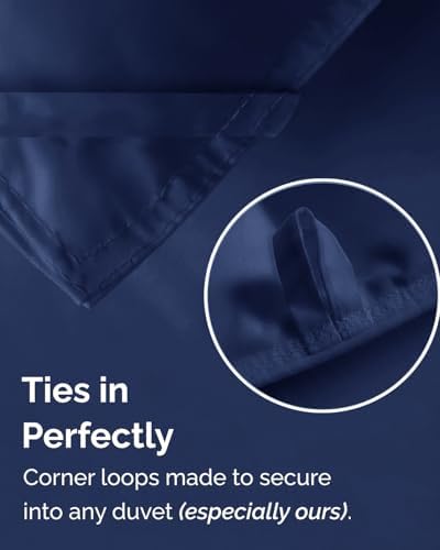 Twin Comforter Set - 5 Piece Reversible Bed in a Bag - Navy Blue/Sky Blue