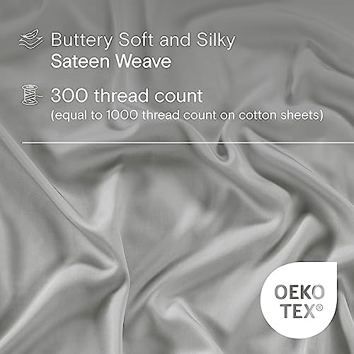 Sijo AiryWeight Tencel Sheet Set, 100% Lyocell Derived from Eucalyptus, Buttery Soft, Architectural Digest Best Cooling Sheets Winner - 3pc - 2 Pillowcases 1 Fitted (Dove, King)
