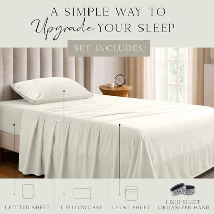 KARISSA MAE Luxury Bamboo Viscose Twin XL Size Sheet Set