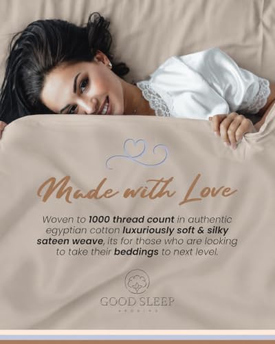 100% Egyptian Cotton Sheets King Size, 4 Piece, Beige Sheets King Size