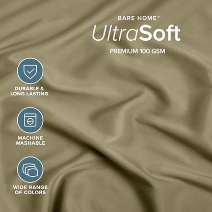 Bare Home Twin Fitted Sheet - 1800 Ultra-Soft (Twin, Olive)