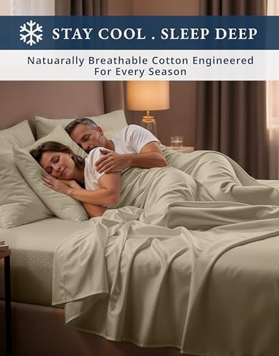 LANE LINEN Split King Sheets Sets for Adjustable Bed - Linen Swiss Dot