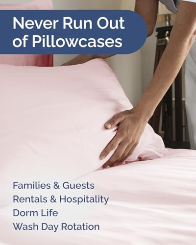 King Pillow Cases Set of 10 - Ultra Soft Pillowcase Covers - Lavender Pink