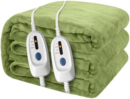 Electric Heated Blanket 84"x90" Queen Size, Green