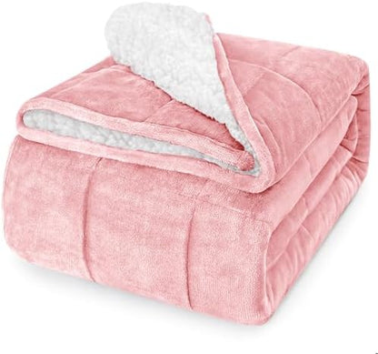 yescool Weighted Blanket for Adults (15 lbs, 60" x 80", Hot Pink) Heavy Blanket for Sleeping Perfect for 140-160 lbs, Queen Size Breathable Blanket with Premium Glass Bead, Machine Washable
