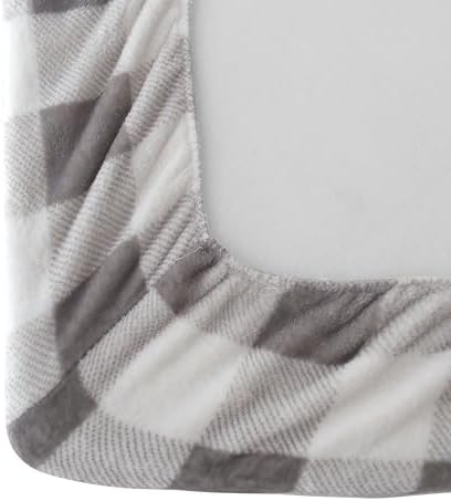 Elegant Comfort Luxuriously Soft 4-Piece Velvet Plush Flannel Sheet Set - Premium Quality - Cozy Warm, Anti-Static, Non Pilling Fuzzy Velvet Flannel Fleece Deep Pocket Sheet Set - King, Buffalo Gray