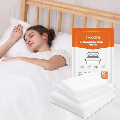 4 Pcs Disposable Bed Sheet King Size Disposable Fitted Sheet