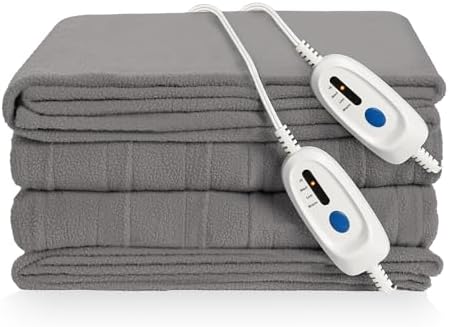 Electric Heated Blanket 84"x90" Queen Size, Light Grey