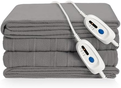 Electric Heated Blanket 84"x90" Queen Size, Light Grey