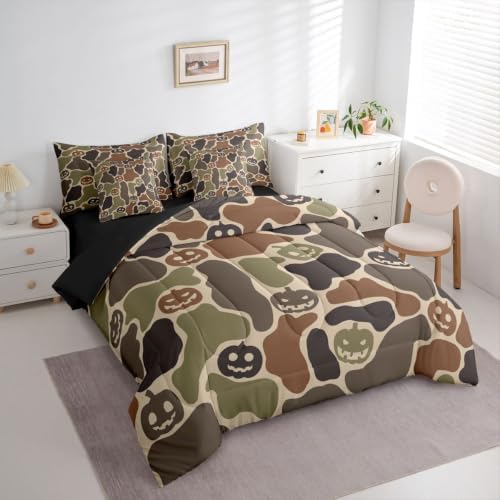 Erosebridal Pumpkin Lantern Halloween 7 Piece Bedding Set Twin
