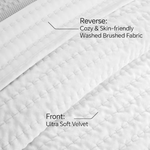 BEDELITE Velvet Quilt Set King Size, Luxury Velvet Comforter Bedding
