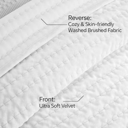 BEDELITE Velvet Quilt Set King Size, Luxury Velvet Comforter Bedding