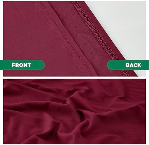 Box Spring Cover Full Size-Burgundy Stretch Wrap Around 4 Sided Bed Skirt