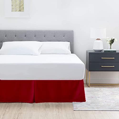 Full Size Bed Skirt 1pc - Bed Frame and Box Spring Cover - 18-Inch Tailored Drop Pleated 800-TC Luxury Classic Look Egyptian Cotton- Easy Fit, Wrinkle, Fade, Stain Resistant