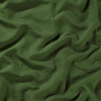 Sijo Stone Washed Organic French Linen Bed Sheet Set, GOTS Certified Organic, Best Cooling Linen Sheet Award by Sleep Foundation, 1 Flat Sheet Only (Forest, Full/Queen)