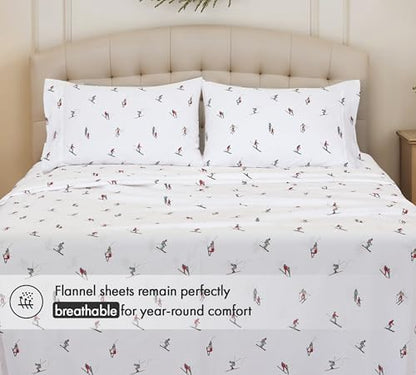 RUVANTI Flannel Sheets King Size, Flurry Friends