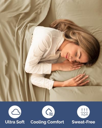 Flex Top Split Head King 6 Piece Sheet Set - Breathable & Cooling - Beige