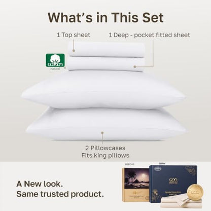 California Design Den 100% Egyptian Cotton California King Sheets Set
