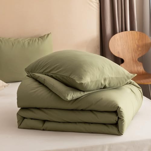 ROSGONIA Alaskan King Comforter, Olive Green, 136x120 Soft Bedding Quilt