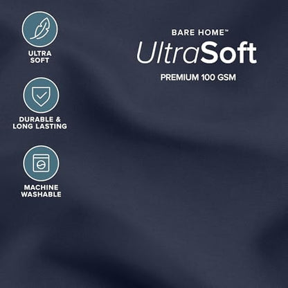 Bare Home Queen Comforter Set - 1800 Ultra Soft (Queen, Midnight)