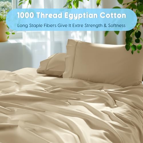SONORO KATE 1000 Series 100% Egyptian Cotton King Sheet Set,4 Pieces