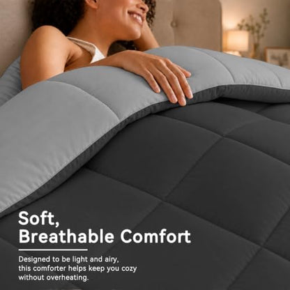 Anluoer King Size Comforter Set, 7 Piece Bed in a Bag King Bedding Sets