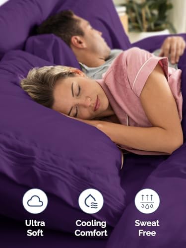 CGK Linens Extra Deep Split King Fitted Sheet - Fitted Sheet Only - Purple