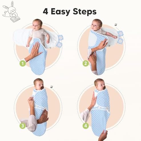 KeaBabies 3-Pack Organic Baby Swaddles for Newborns, Infant, Storm, 0-3M