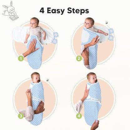 KeaBabies 3-Pack Organic Baby Swaddles for Newborns, Infant, Storm, 0-3M